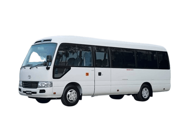 Coaster vehicle available for transportation services in Karachi